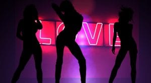 Empowered women silhouette dancers