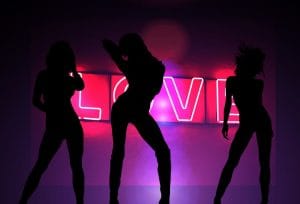 Empowered women silhouette dancers