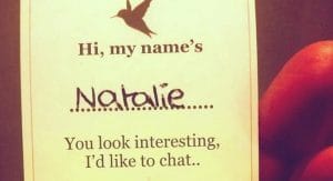 Strike Up A Chat calling card closeup